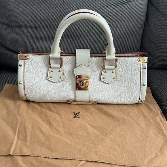 Authentic LOUIS VUITTON White Suhali Leather L'Epanoui PM Top Handle Bag - Picture 4 of 15